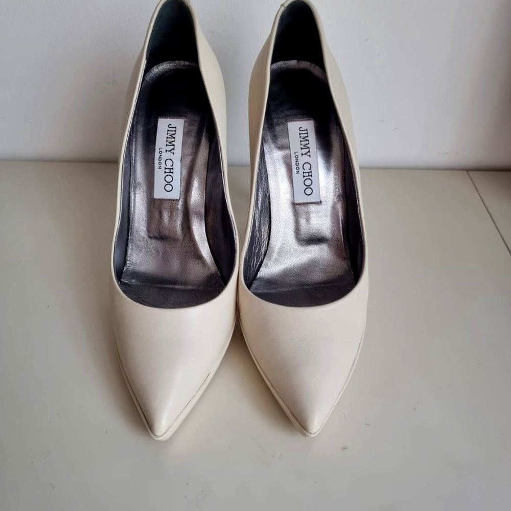 Jimmy Choo Ivory Leather Heels
